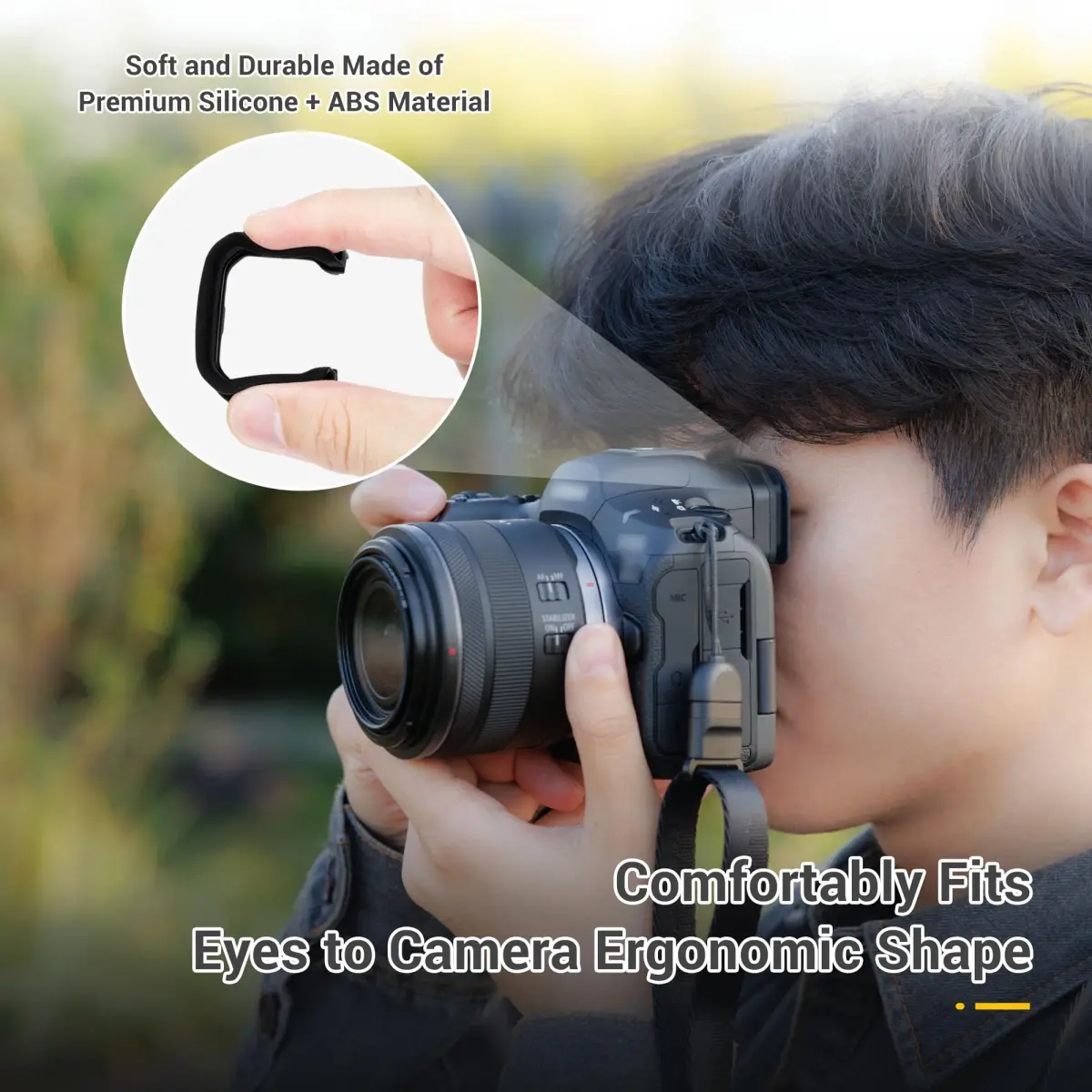 JJC R5 Mark II Eyecup for Canon EOS R5 Mark II Camera | Soft Silicone Viewfinder Protector - view 3