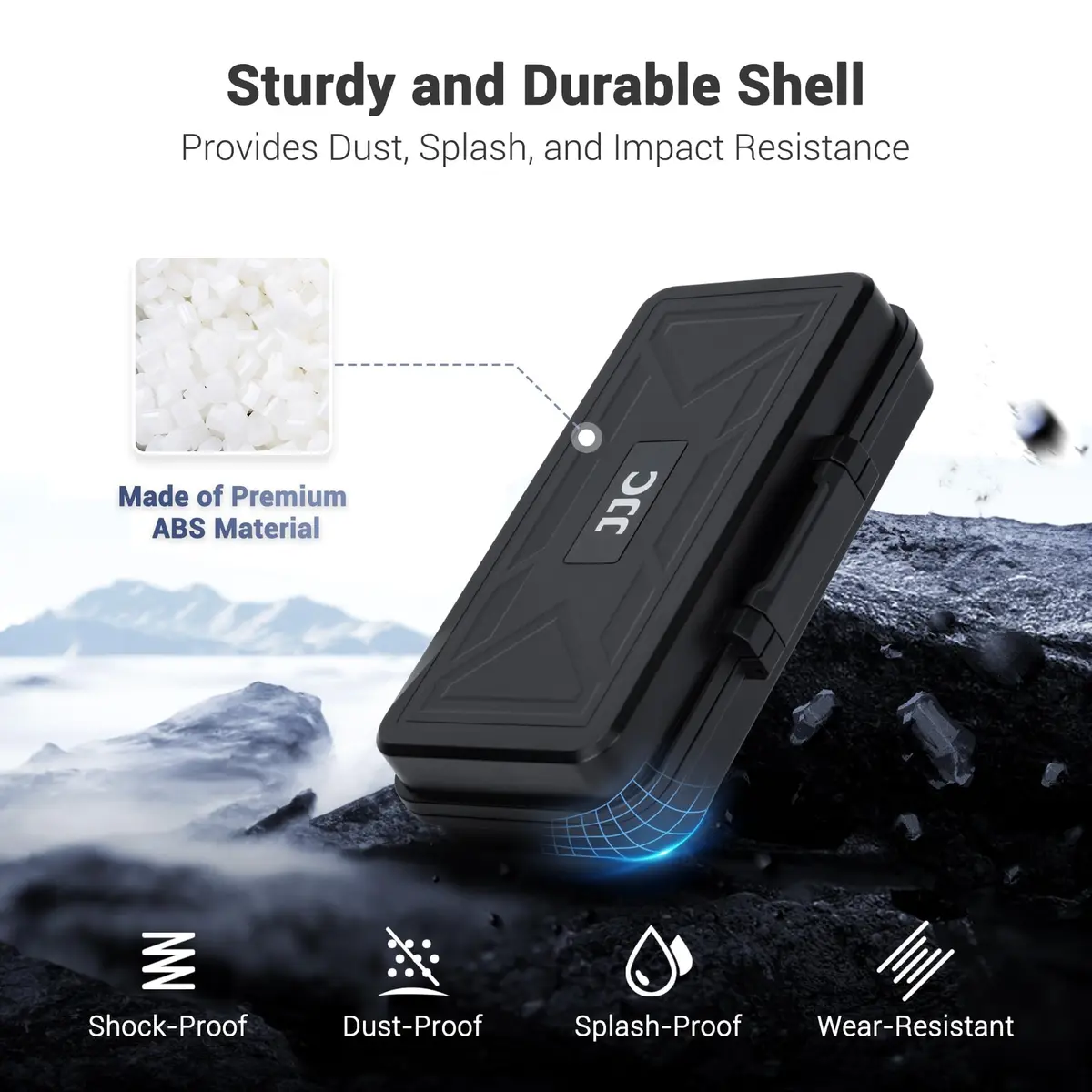 JJC Multi-Function Camera Battery & Memory Card Case for Canon LP-E6 Sony NP-FZ100, Water-Resistant & Shockproof (Water-Resistant & Shockproof Case for SD CFexpress Type A B XQD Cards, AA Batteries | Compact & Durable) - view 3