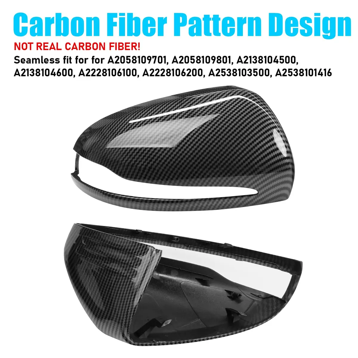Jaronx Carbon Fiber Pattern Mirror Covers for Mercedes C E S GLC Class (2-Pack) - view 5