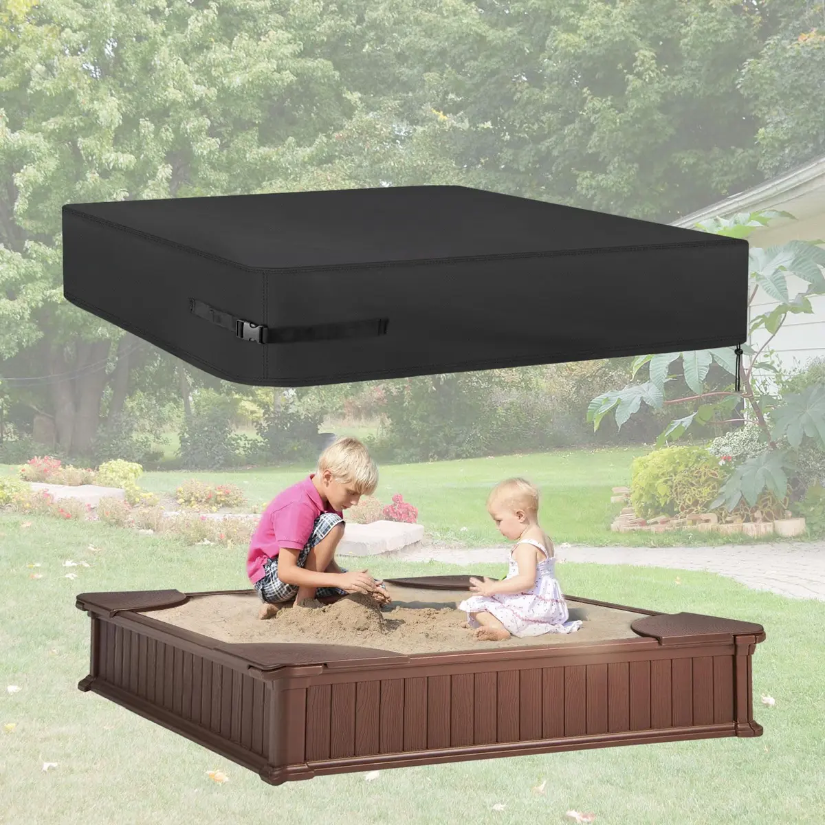 Kasla Waterproof Sandbox Cover 50"×40"×8" | Heavy Duty Outdoor Sand Pit Protection - view 6