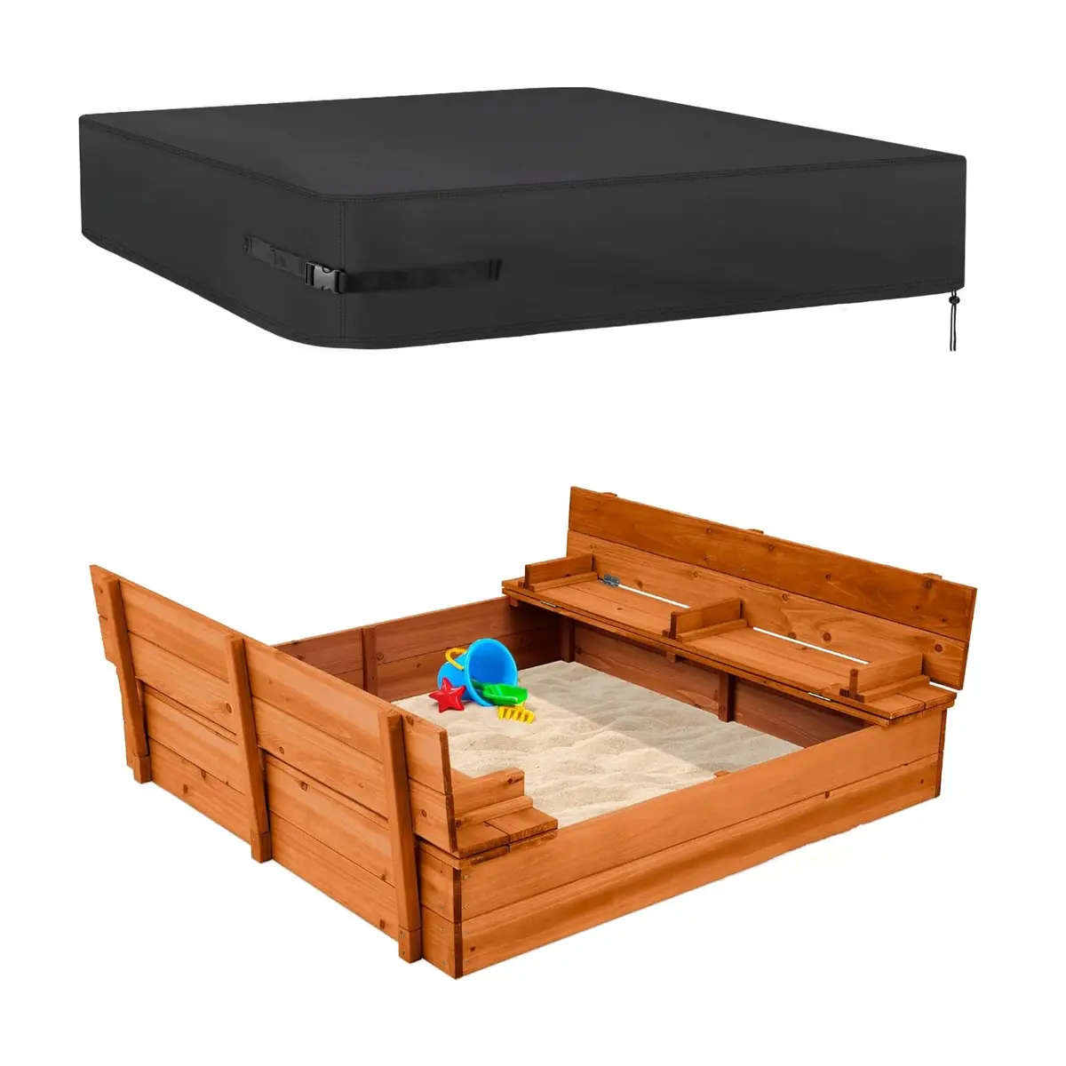 Kasla Waterproof Sandbox Cover 50"×40"×8" | Heavy Duty Outdoor Sand Pit Protection - main product image