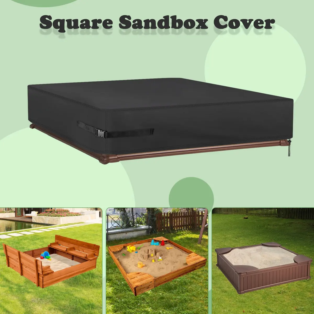 Kasla Waterproof Sandbox Cover 50"×40"×8" | Heavy Duty Outdoor Sand Pit Protection - view 7