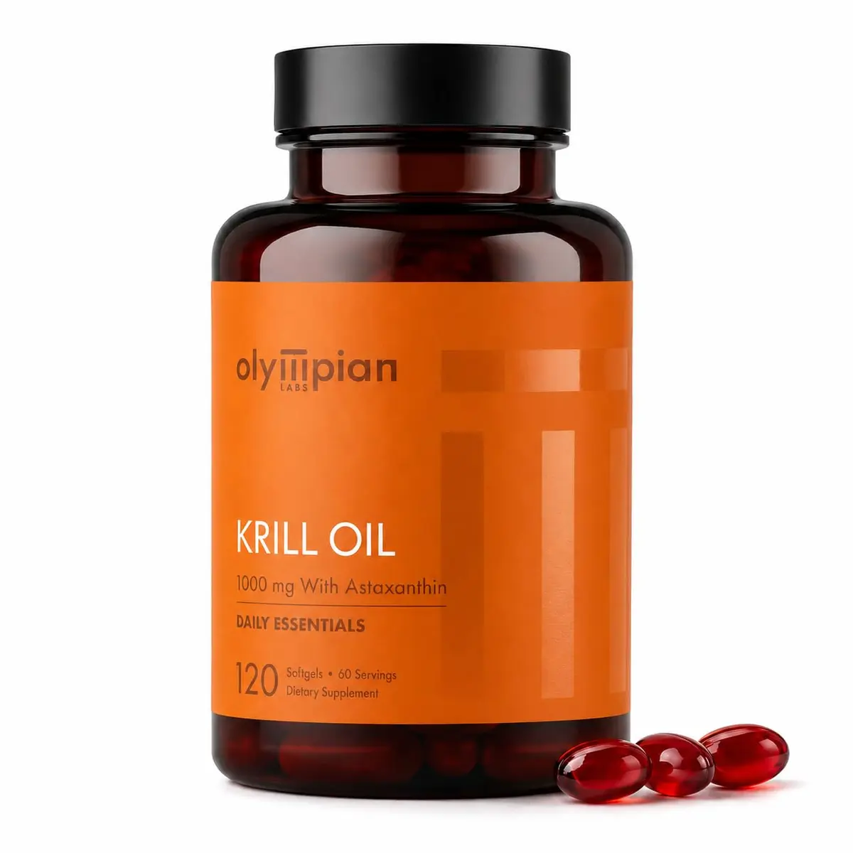 Olympian Labs Antarctic Krill Oil 1000mg with Astaxanthin, 120 Softgels | Phospholipid Omega-3 for Heart & Brain - main product image