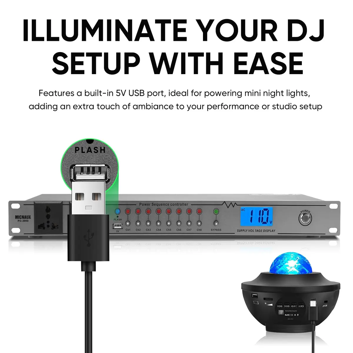 MICNAUX Rack Mount Power Conditioner 20A | 10 Outlets, Surge & Voltage Display, Global Voltage Compatibility - view 7