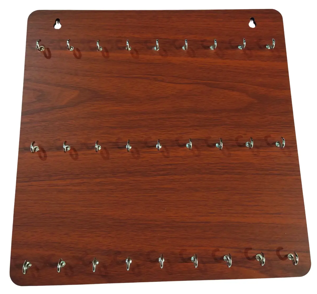 My Dream Carts Wooden Key Holder with 27 Hooks | Matte Brown Finish, 30x30cm - view 9