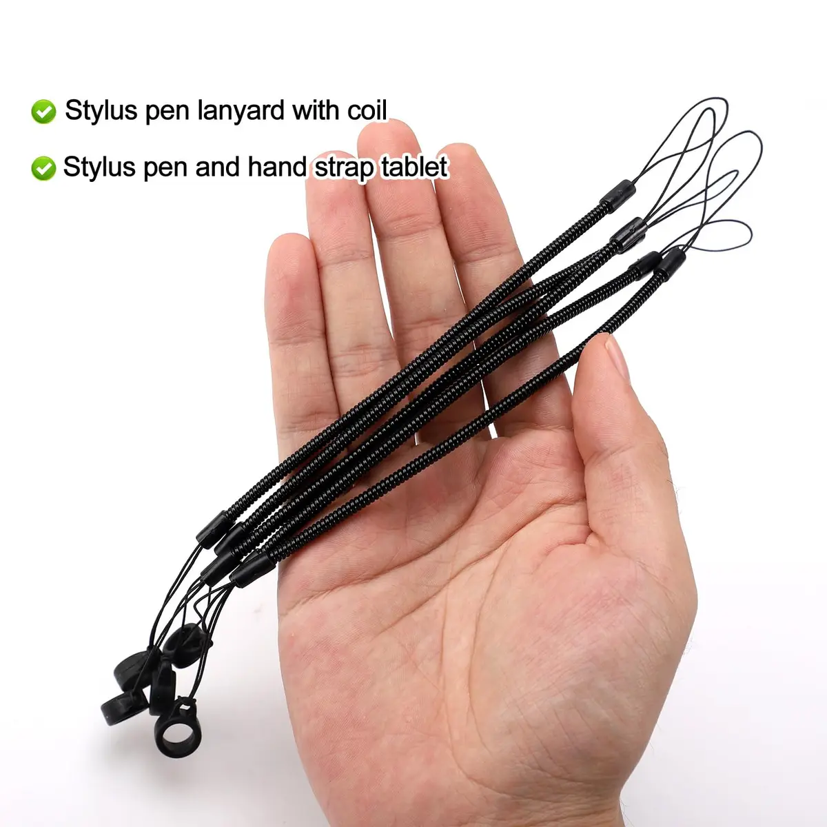 Tinoaly 10pcs Elastic Pen Lanyards with Silicone Rings 25cm (9.84 inch) | Secure Stylus Tether for Tablets - view 3