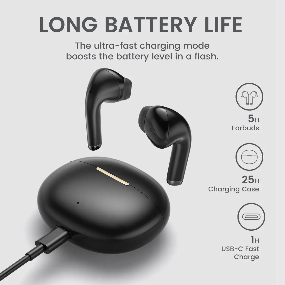 yobola T7Pro Wireless Earbuds with Charging Case, Bluetooth 5.4 Headphones, 25 Hours Playtime | IPX7 Waterproof - view 5