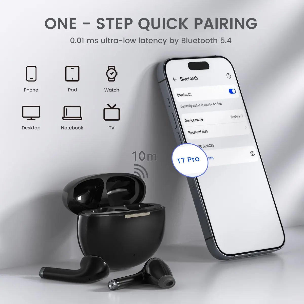 yobola T7Pro Wireless Earbuds with Charging Case, Bluetooth 5.4 Headphones, 25 Hours Playtime | IPX7 Waterproof - view 7