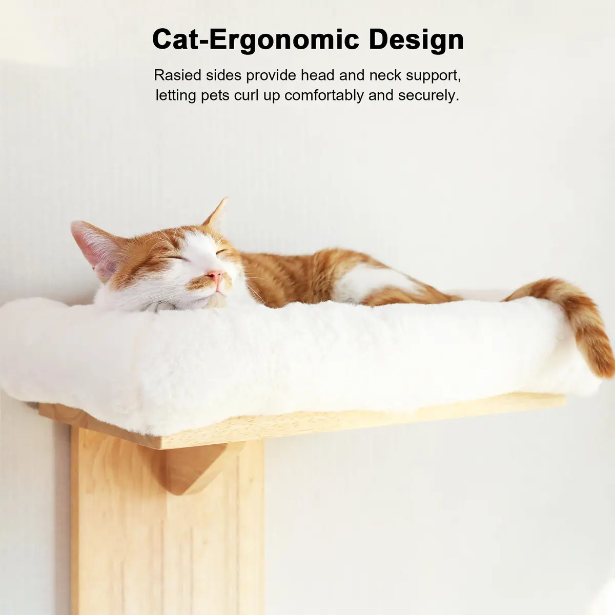 FUKUMARU Cat Wall Shelves 2 Platform with Soft Cushion Perch | Tree Shape Indoor Cat Furniture - view 4