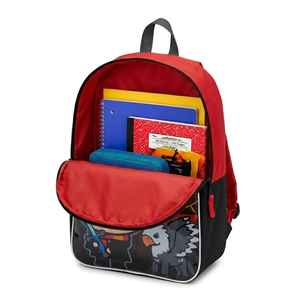 Harry Potter Backpack for Kids 15" | Hogwarts Crest & House Patches, Durable Polyester, Adjustable Straps - view 3