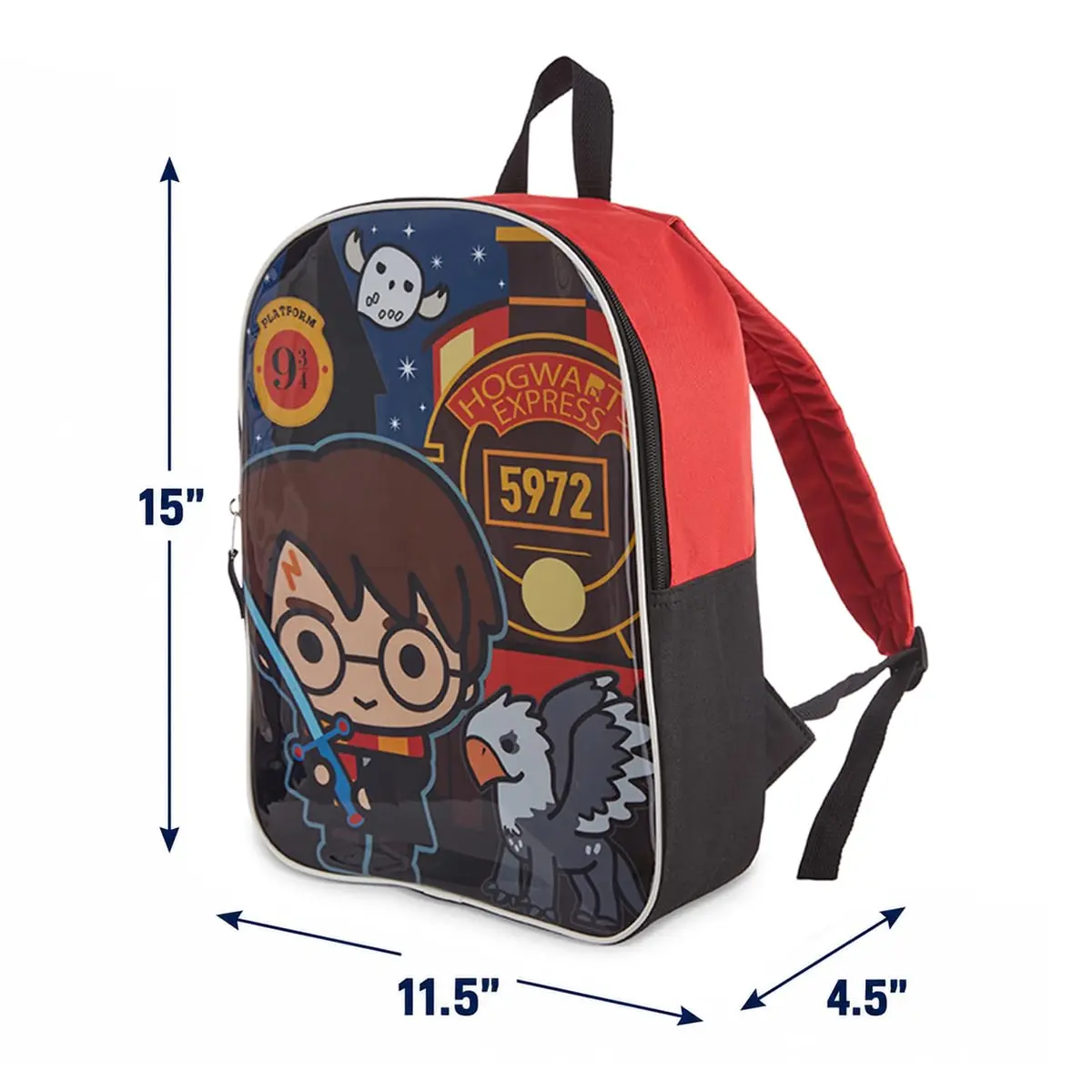 Harry Potter Backpack for Kids 15" | Hogwarts Crest & House Patches, Durable Polyester, Adjustable Straps - view 4