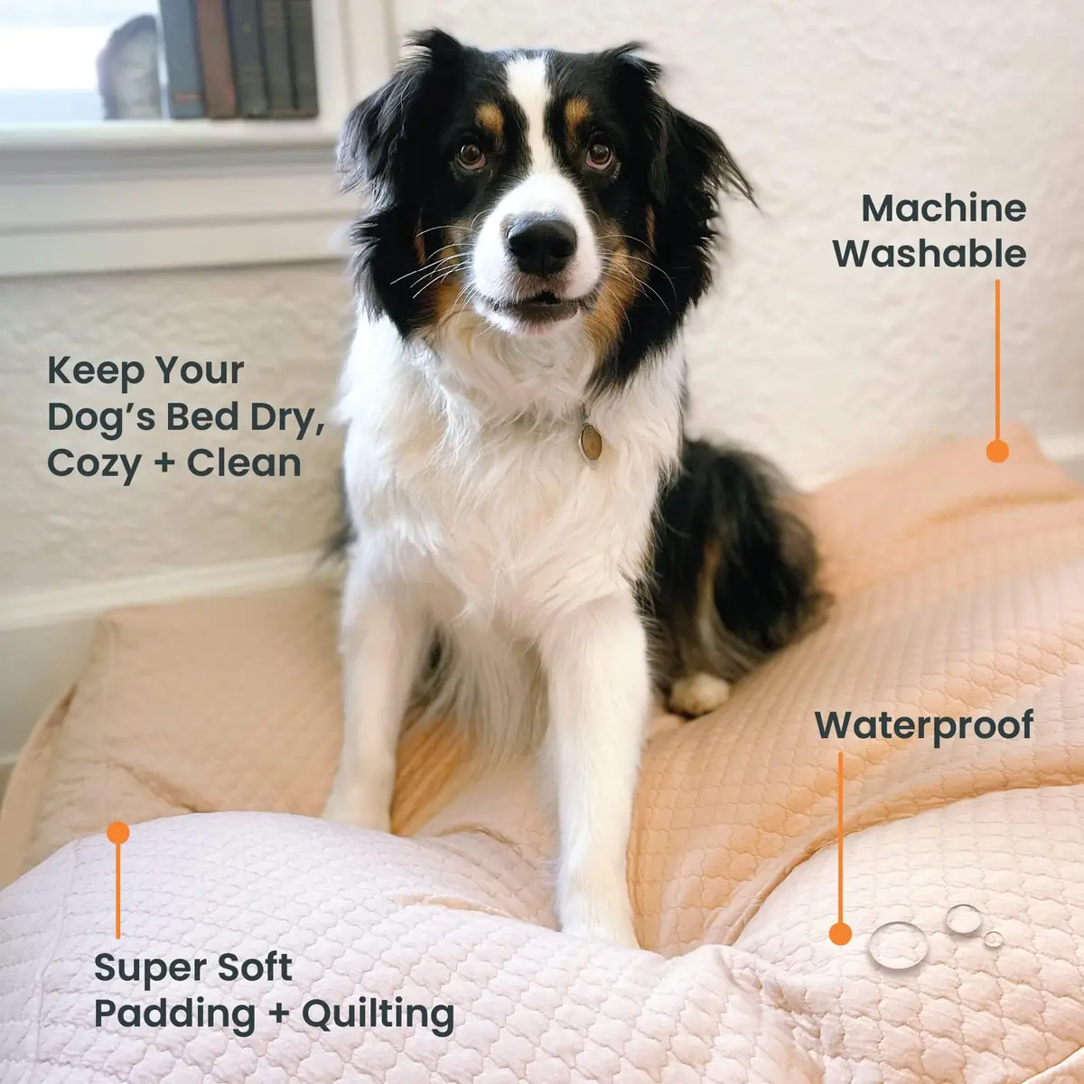 4Knines Quilted Dog Bed Cover XL | Waterproof Heavy-Duty Washable Fog - view 6
