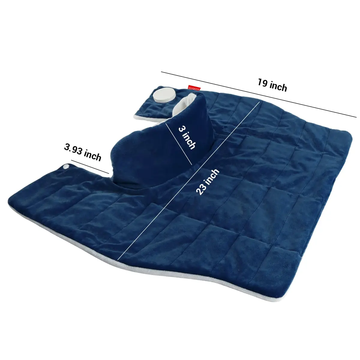 Comfytemp Weighted Heating Pad for Neck Shoulders Back 2.6lb 19"x23" Dark Blue | 9 Heat Settings & 11 Auto-Off Timers - view 8