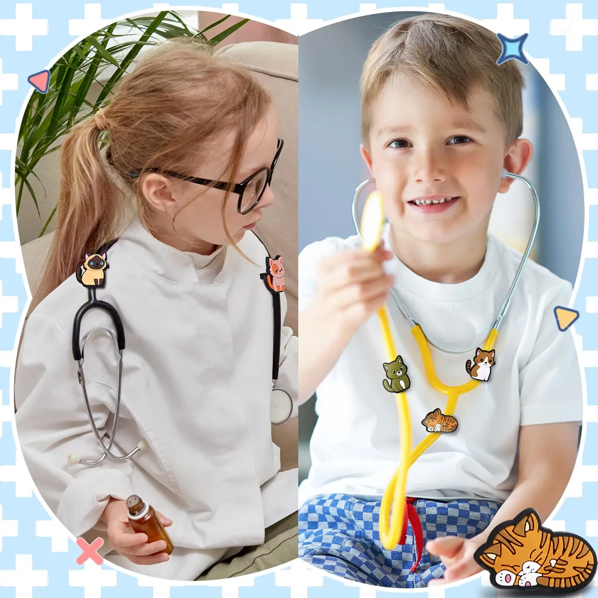 Soulchen 15 Pcs Cat Stethoscope Charm Tag for Nurse Cute and Adjustable | Fun Medical Accessory - view 5