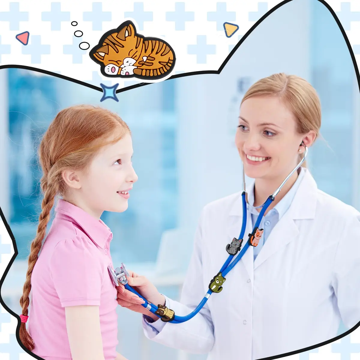 Soulchen 15 Pcs Cat Stethoscope Charm Tag for Nurse Cute and Adjustable | Fun Medical Accessory - view 2