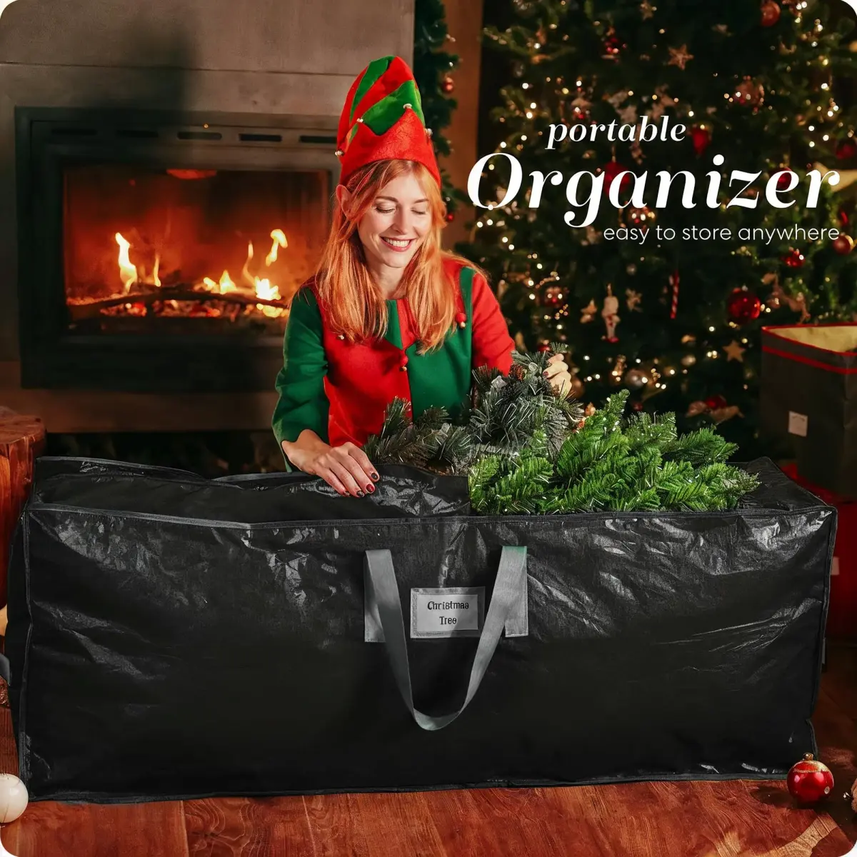 Handy Laundry Christmas Tree Storage Bag 9 Ft Heavy Duty Waterproof | Protects Against Dust, Moisture, and Pests - view 9