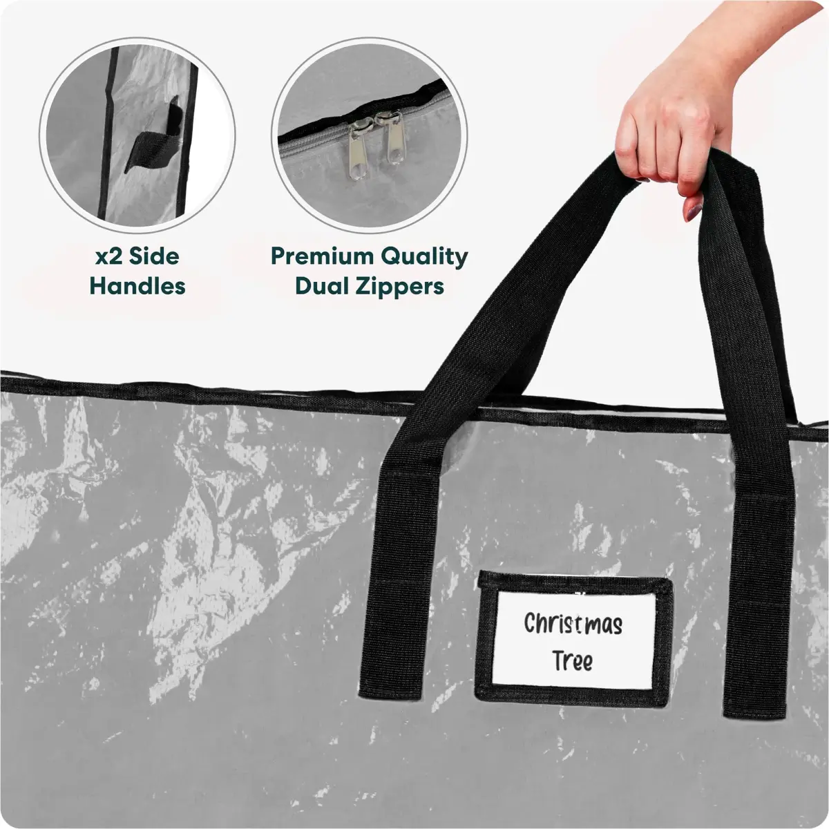 Handy Laundry Christmas Tree Storage Bag for 9 Foot Artificial Trees | Heavy Duty Waterproof Grey Bag with Handles - view 6