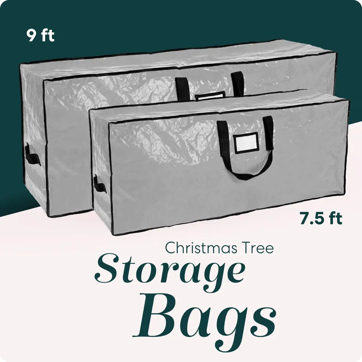 Handy Laundry Christmas Tree Storage Bag for 9 Foot Artificial Trees | Heavy Duty Waterproof Grey Bag with Handles - view 4