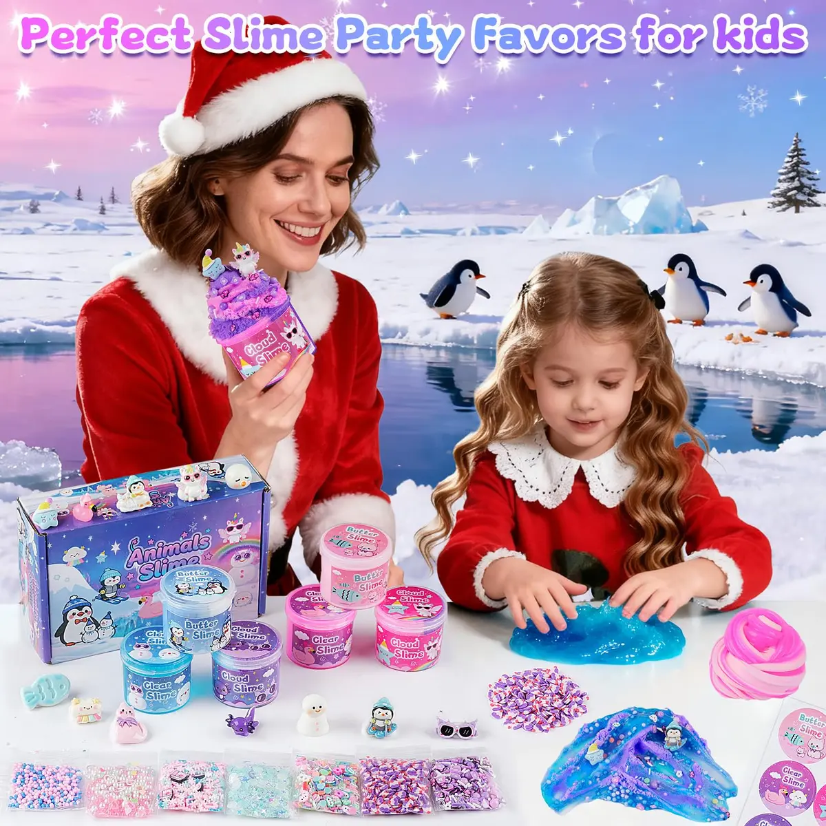 LAWOHO 6 Pack Animal Slime Kit Butter Cloud Squishy 360ml (12.17 Fl Oz) | ASTM-Tested Non-Toxic Toy - view 7