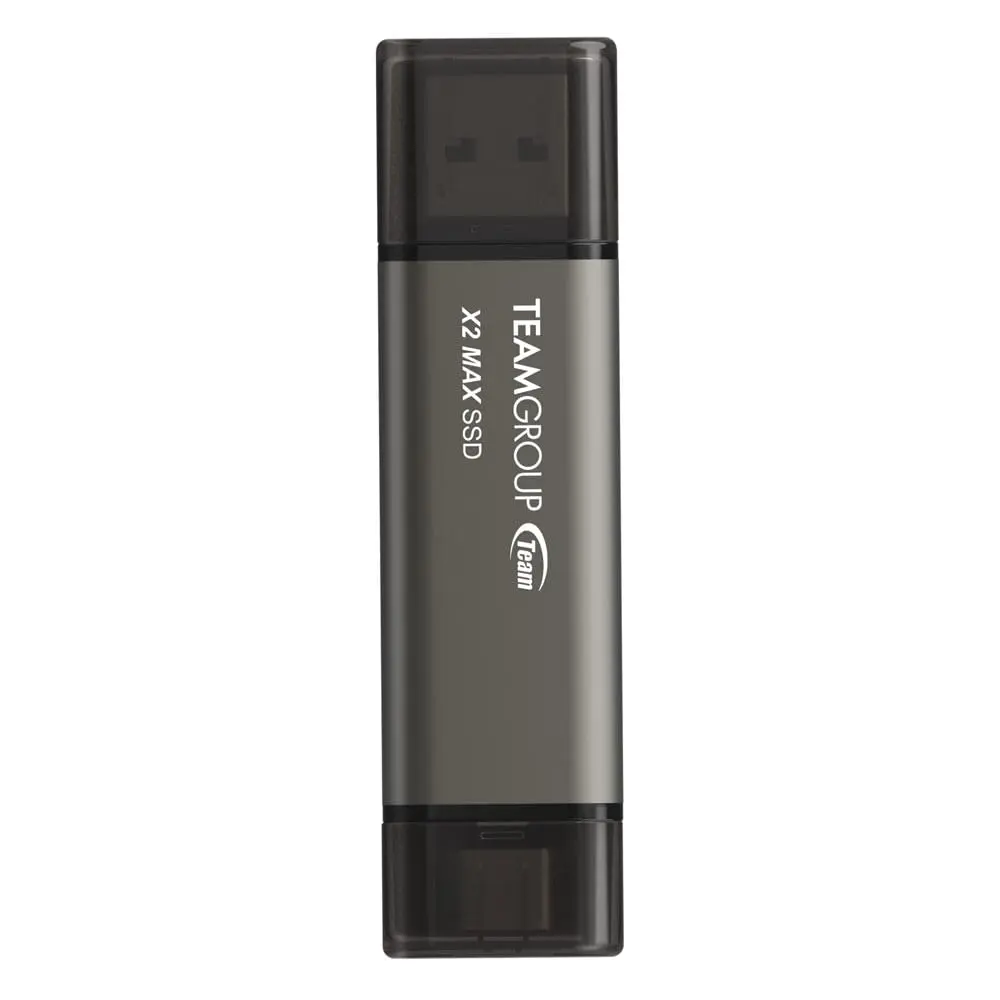 TEAMGROUP 2TB X2 MAX External SSD 1000MB/s | Titanium Color, USB 3.2 Gen2 - main product image