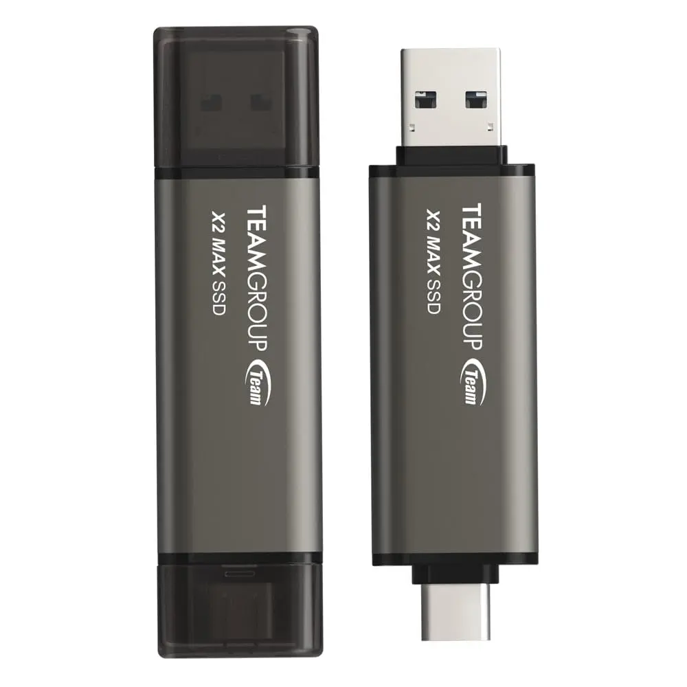 TEAMGROUP 2TB X2 MAX External SSD 1000MB/s | Titanium Color, USB 3.2 Gen2 - view 2