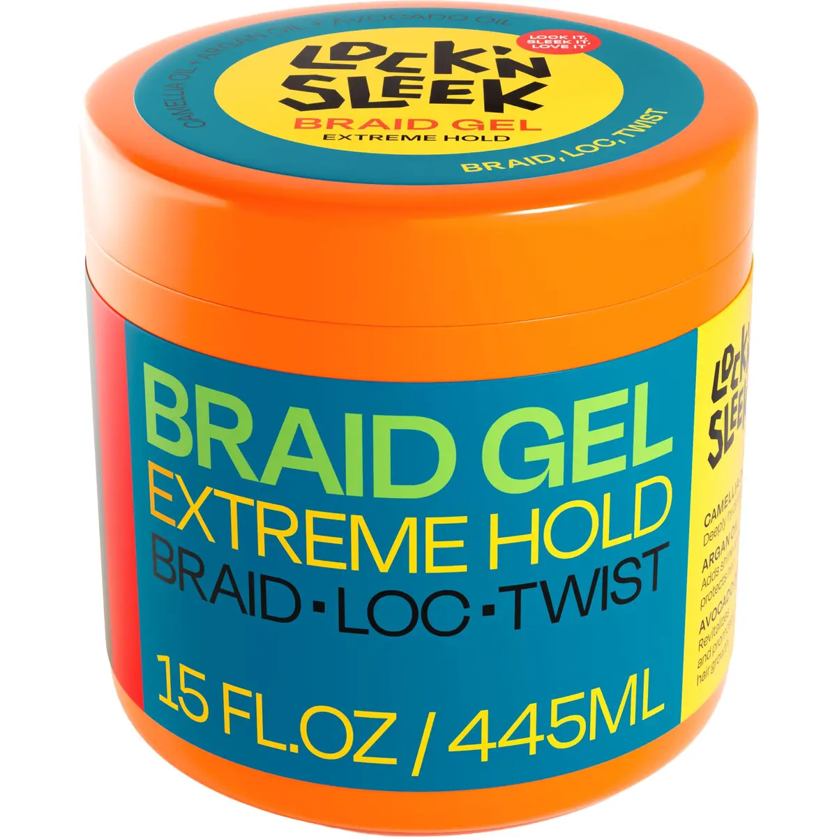 LOCK'N SLEEK Braid Gel 15oz Extreme Hold Flake-Free Edge Control for Locs | Humidity & Frizz Fighter - main product image
