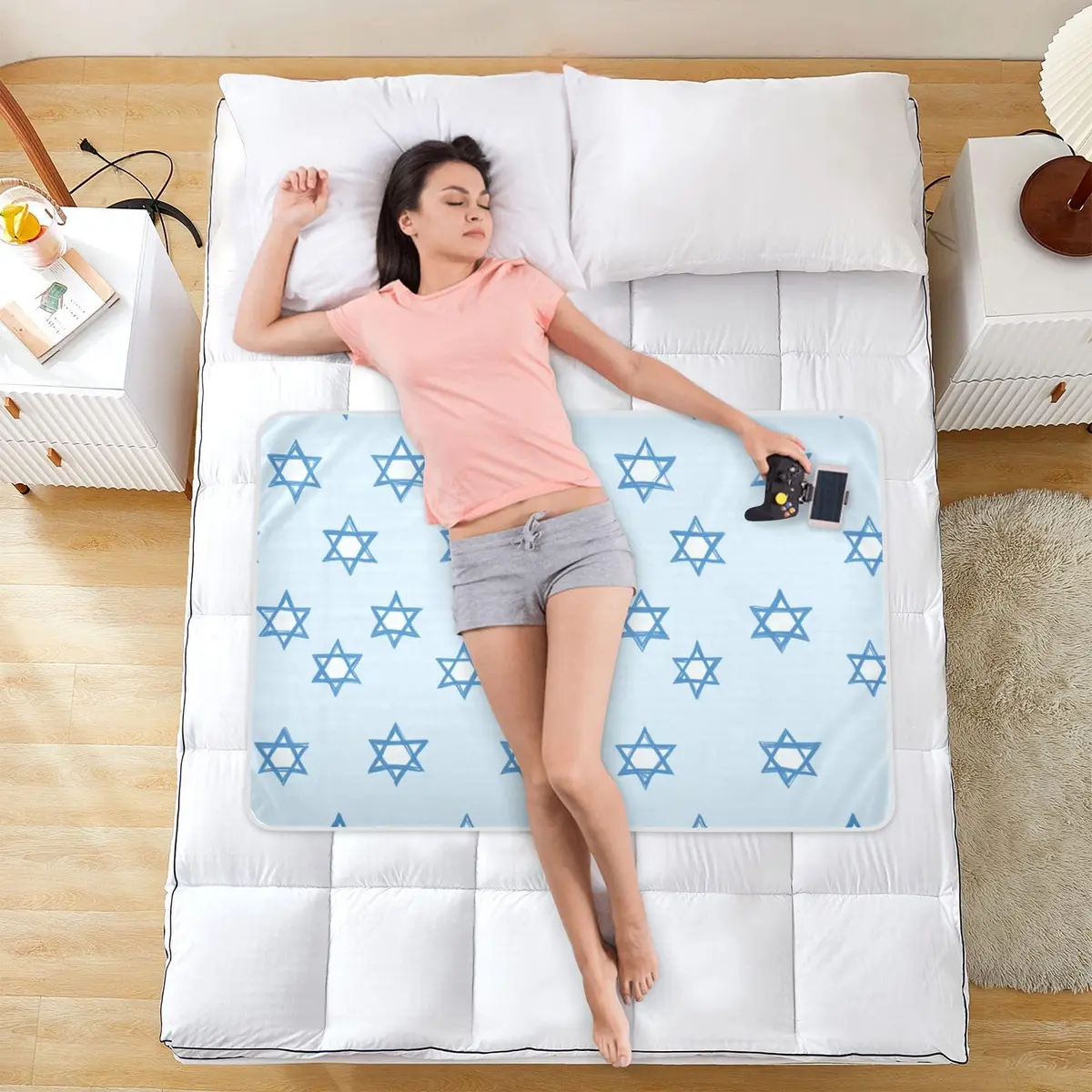 miaozhen Jewish Holiday Star of David Extra Large Reusable Training Pee Pads 52" x 34" | Soft Absorbent Potty Training Pad for Kids Adults Pets - view 5