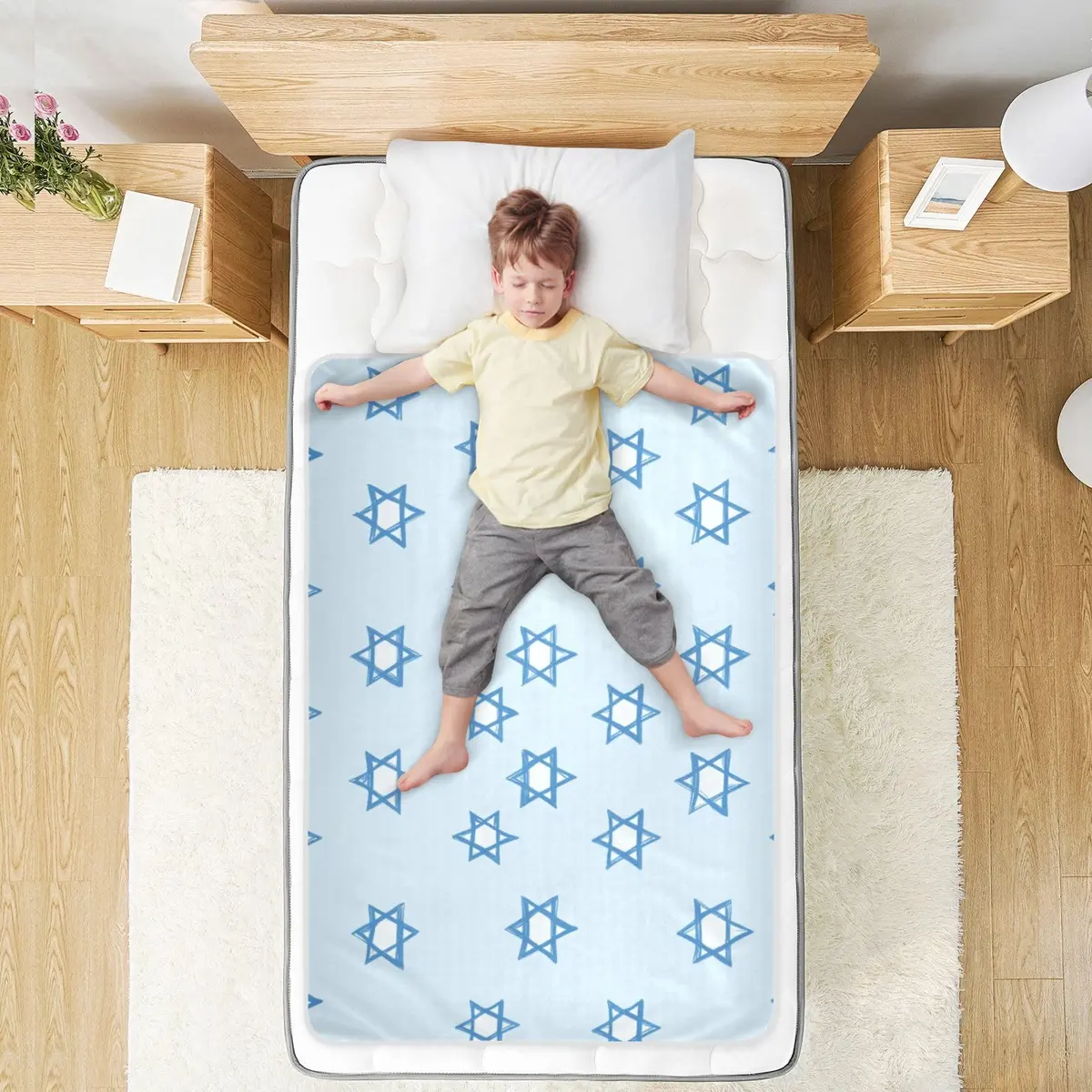 miaozhen Jewish Holiday Star of David Extra Large Reusable Training Pee Pads 52" x 34" | Soft Absorbent Potty Training Pad for Kids Adults Pets - view 7