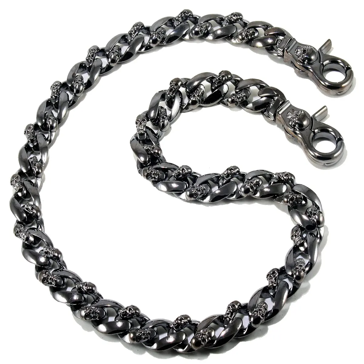 Double K Wallet Chain 22" Black Skull Symbol | Heavy Chrome Steel Accessory - view 3