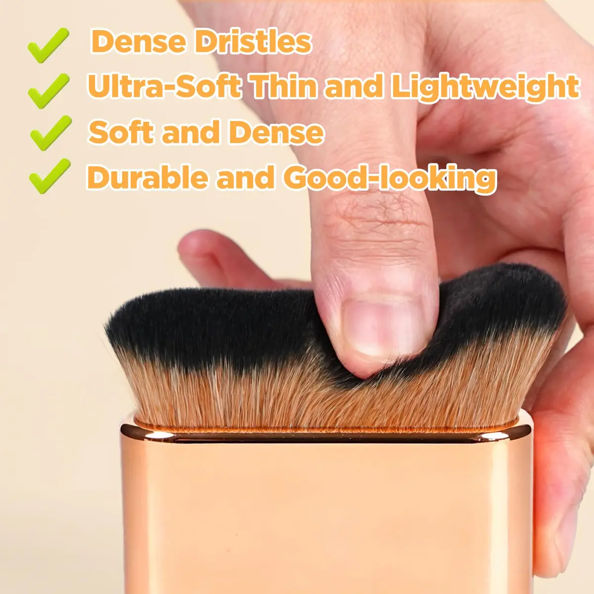 QJKLWV Self Tanner Brush, Rose Gold | Body & Face Makeup Applicator for Tan & Bronzer - view 5