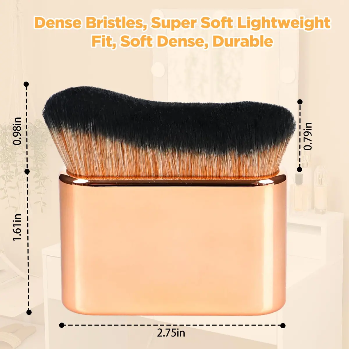 QJKLWV Self Tanner Brush, Rose Gold | Body & Face Makeup Applicator for Tan & Bronzer - view 6