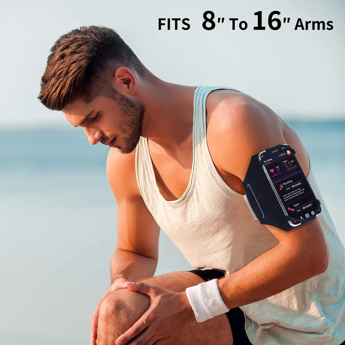 newppon Detachable 360° Rotatable Running Armband with Reflective Strap & Earphone Bag | Universal Phone Holder for iPhone 16-11 & Galaxy - view 7