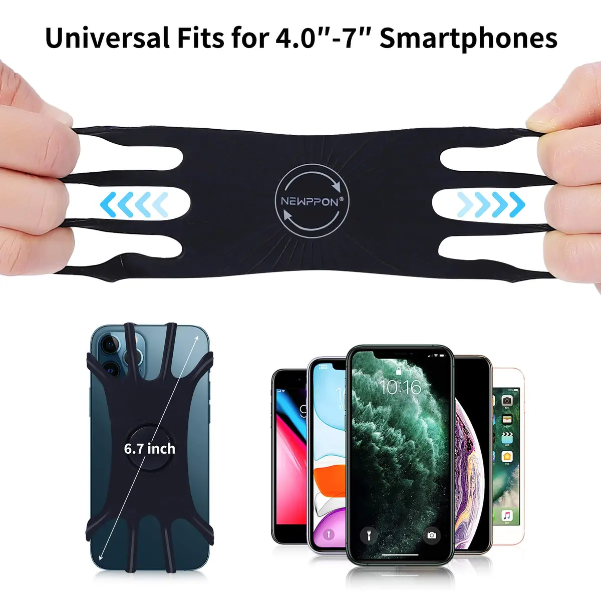 newppon Detachable & 360° Rotatable Armband with Reflective Strap & Zipper Pocket for iPhone 16 & Samsung Galaxy in India - view 5