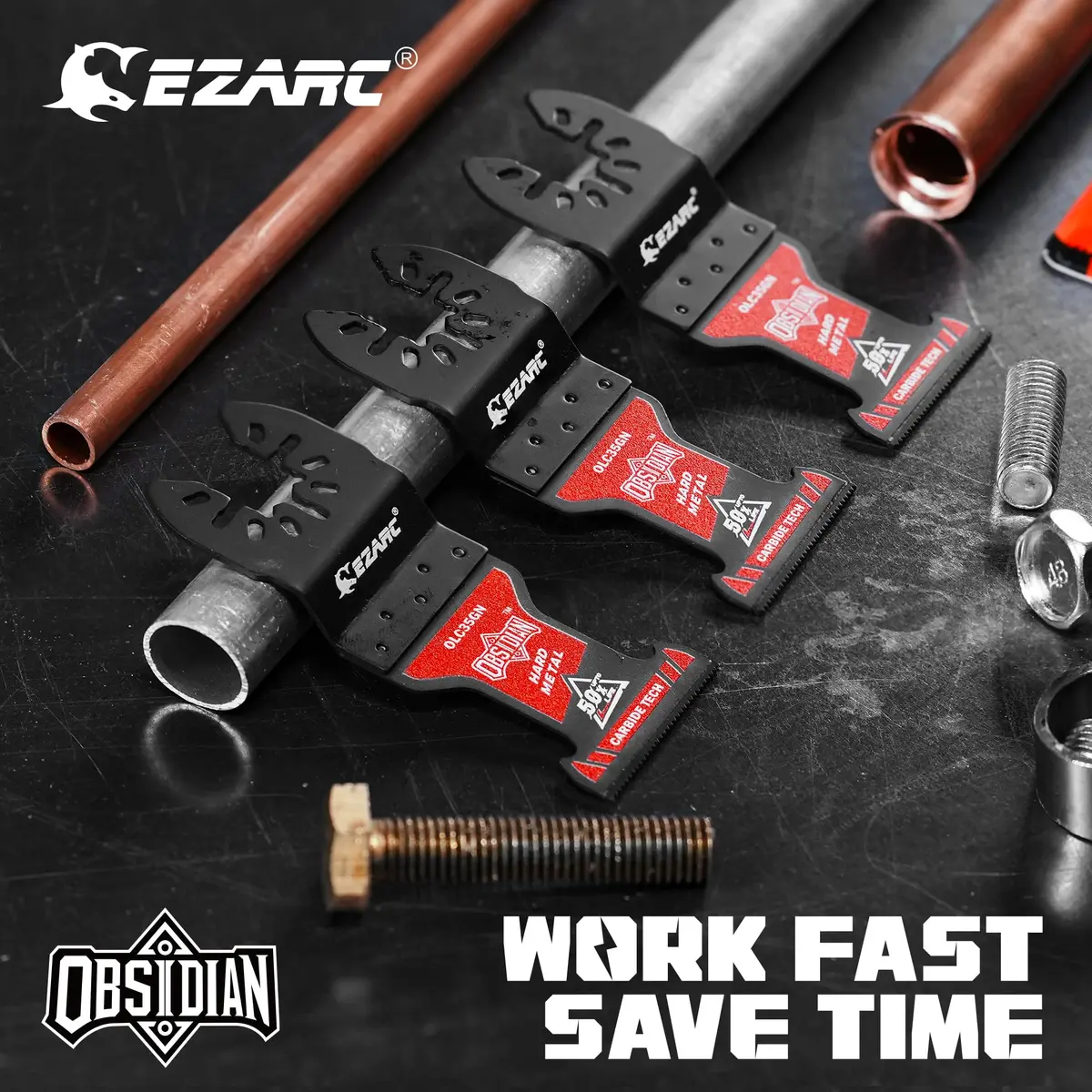 EZARC Obsidian Carbide Oscillating Saw Blades for Hard Metal | 3-Pack, Titanium Coated, 50x Longer Life - view 7