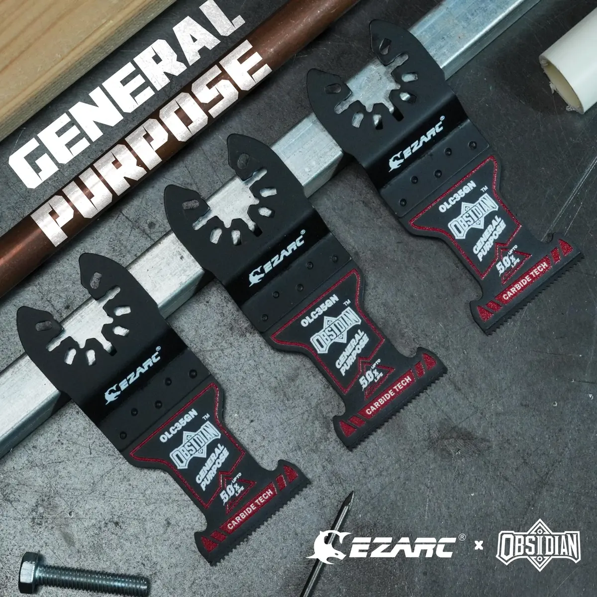EZARC Obsidian Carbide Oscillating Saw Blades for Multi-Material | 3-Pack, Ultra-Fast & Durable - view 7