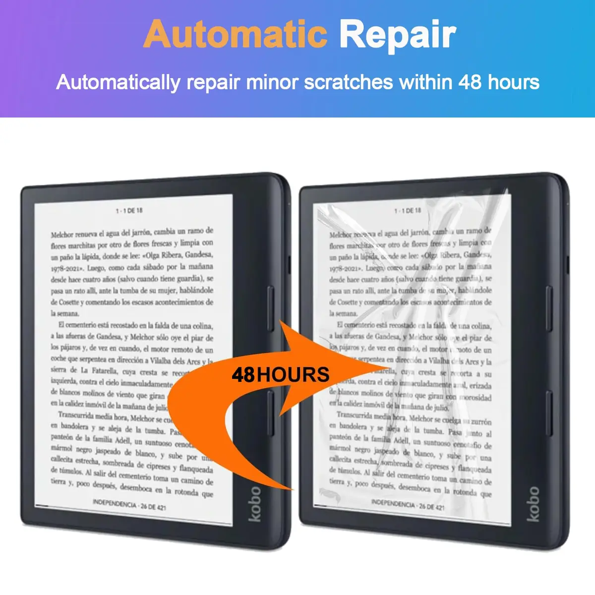 Caweet Matte Screen Protector for Kobo Libra Colour 7" 2024 / Kobo Libra 2 7" 2021 (3 Pack) | Anti-Glare Full-Coverage PET Film - view 7
