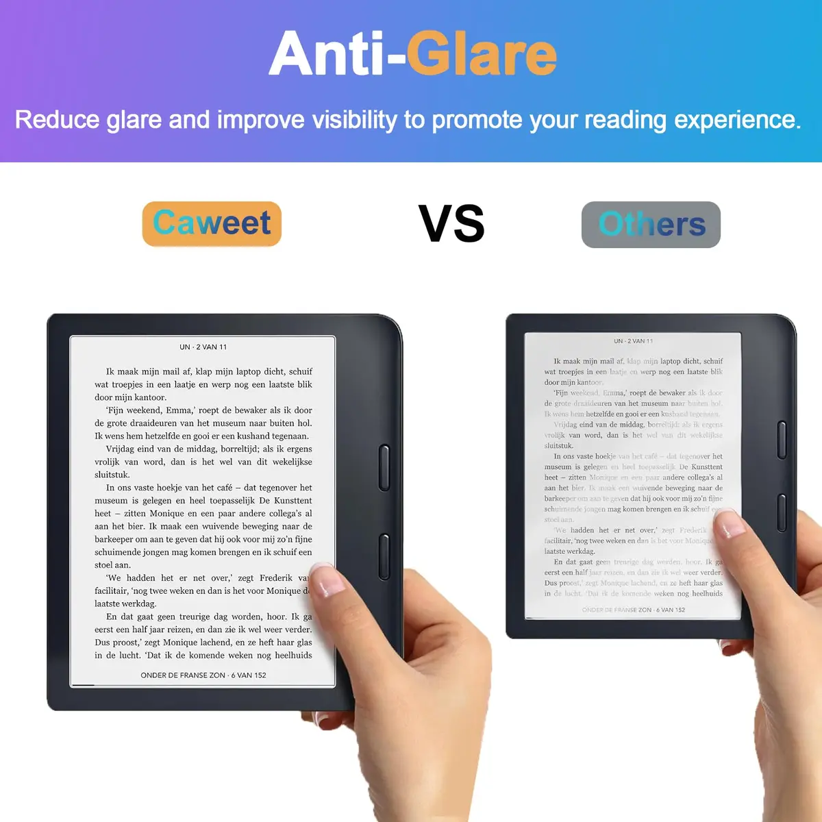 Caweet Matte Screen Protector for Kobo Libra Colour 7" 2024 / Kobo Libra 2 7" 2021 (3 Pack) | Anti-Glare Full-Coverage PET Film - view 4