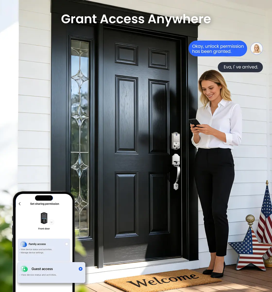 Veise VE017 Fingerprint Smart Door Lock with App Control, Satin Nickel, 1.02 kg (2.25 lb) - view 8