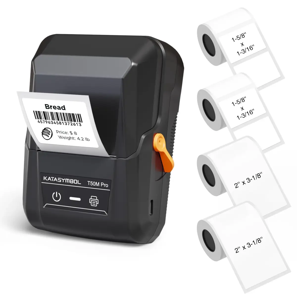 SUPVAN T50M Pro Bluetooth Label Maker Machine with 4 Tapes, Black | Wide Waterproof Labels, 203 DPI, App Control - main product image
