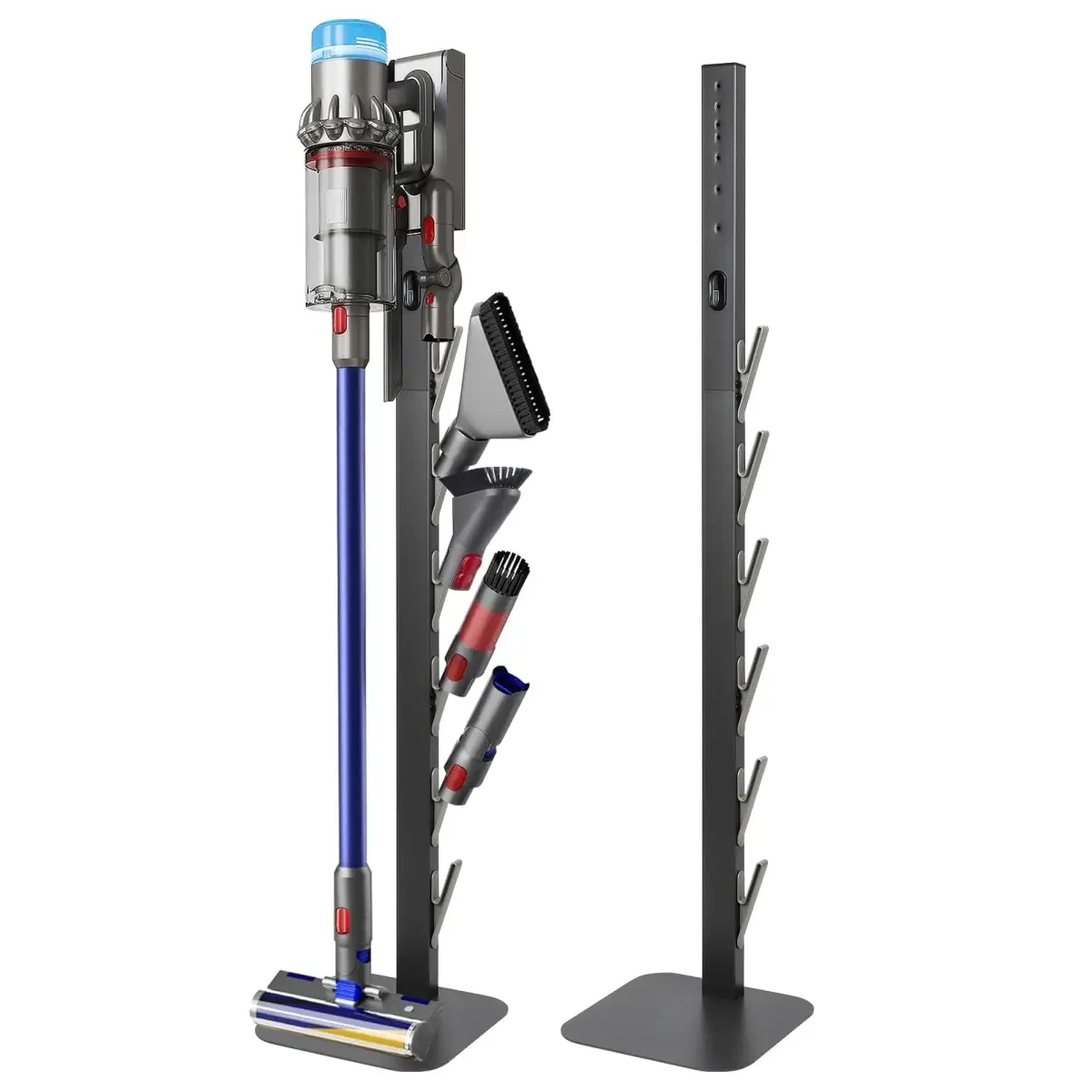 Kukikan Metal Vacuum Stand Holder for Dyson V8-V15, Gen5 | 47.8 inch (121.4 cm) Floor Docking Station with 6 Hooks - main product image