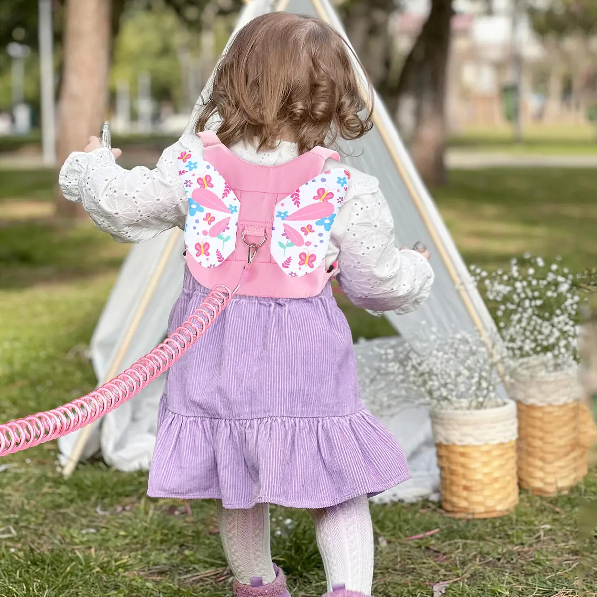 Accmor Toddler Harness Leash 3 in 1 Pink | Cute Butterfly Kids Leash & Anti-Lost Wrist Link - view 5