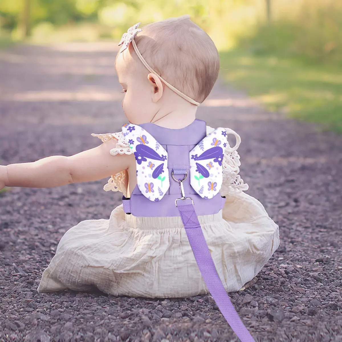 Accmor Toddler Harness Leash, 3 in 1 Cute Butterfly Kids Leash + Anti Lost Wrist Link for Outdoor Travel, Adorable Child Walking Harness Wristband Assistant Mini Strap Belt Protector for Baby Girls - view 6