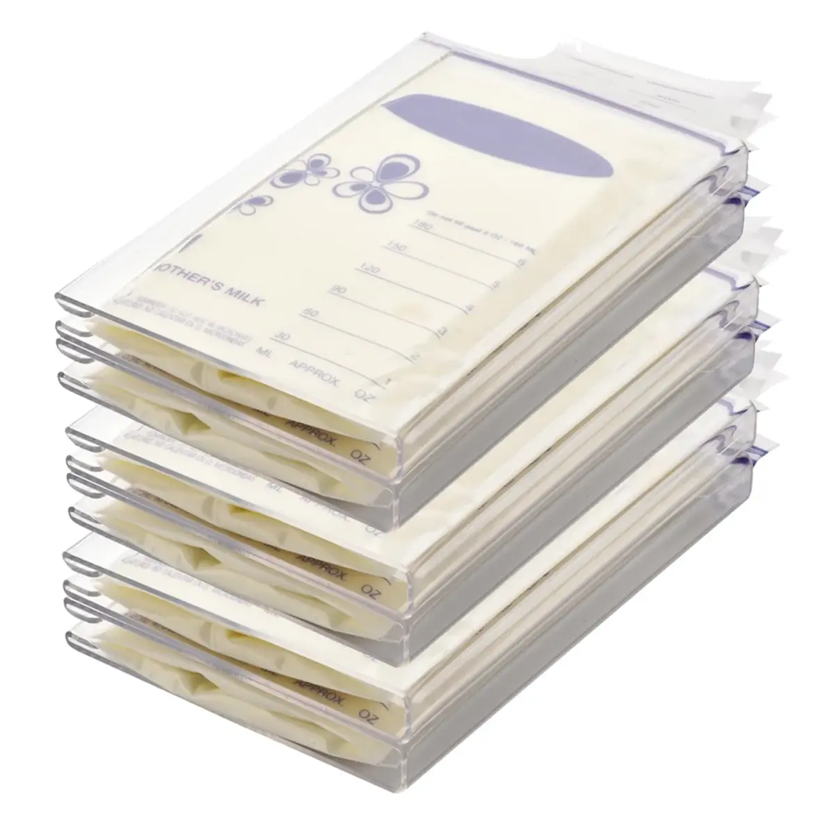 Ugotfeels 6-Pack Freeze Flat Breast Milk Storage Bag Organizer Kit | 16.0cm (6.3in) x 9.3cm (3.66in) x 2.0cm (0.78in) | BPA-Free Acrylic for Space-Saving Freezer Storage - main product image