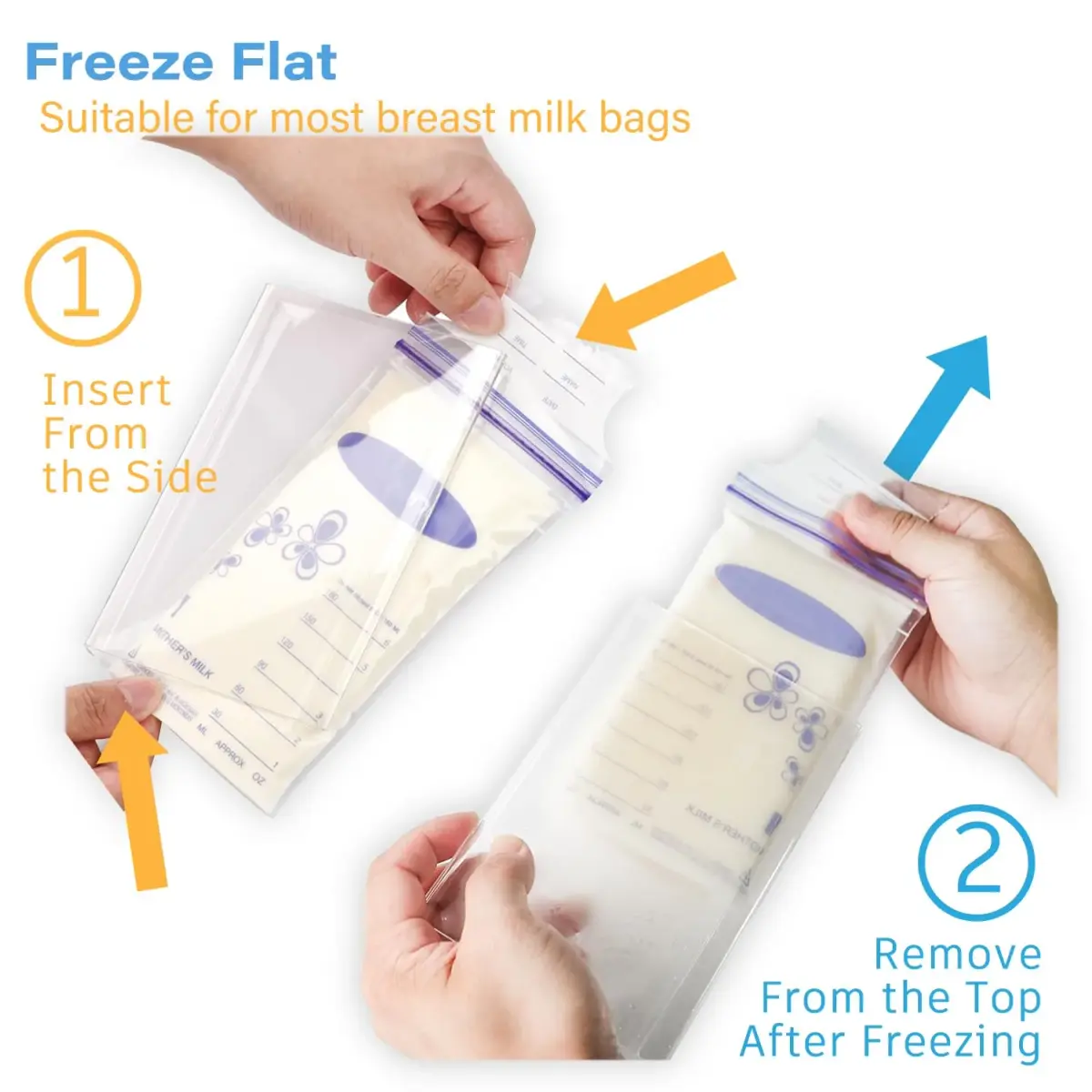 Ugotfeels 6-Pack Freeze Flat Breast Milk Storage Bag Organizer Kit | 16.0cm (6.3in) x 9.3cm (3.66in) x 2.0cm (0.78in) | BPA-Free Acrylic for Space-Saving Freezer Storage - view 5