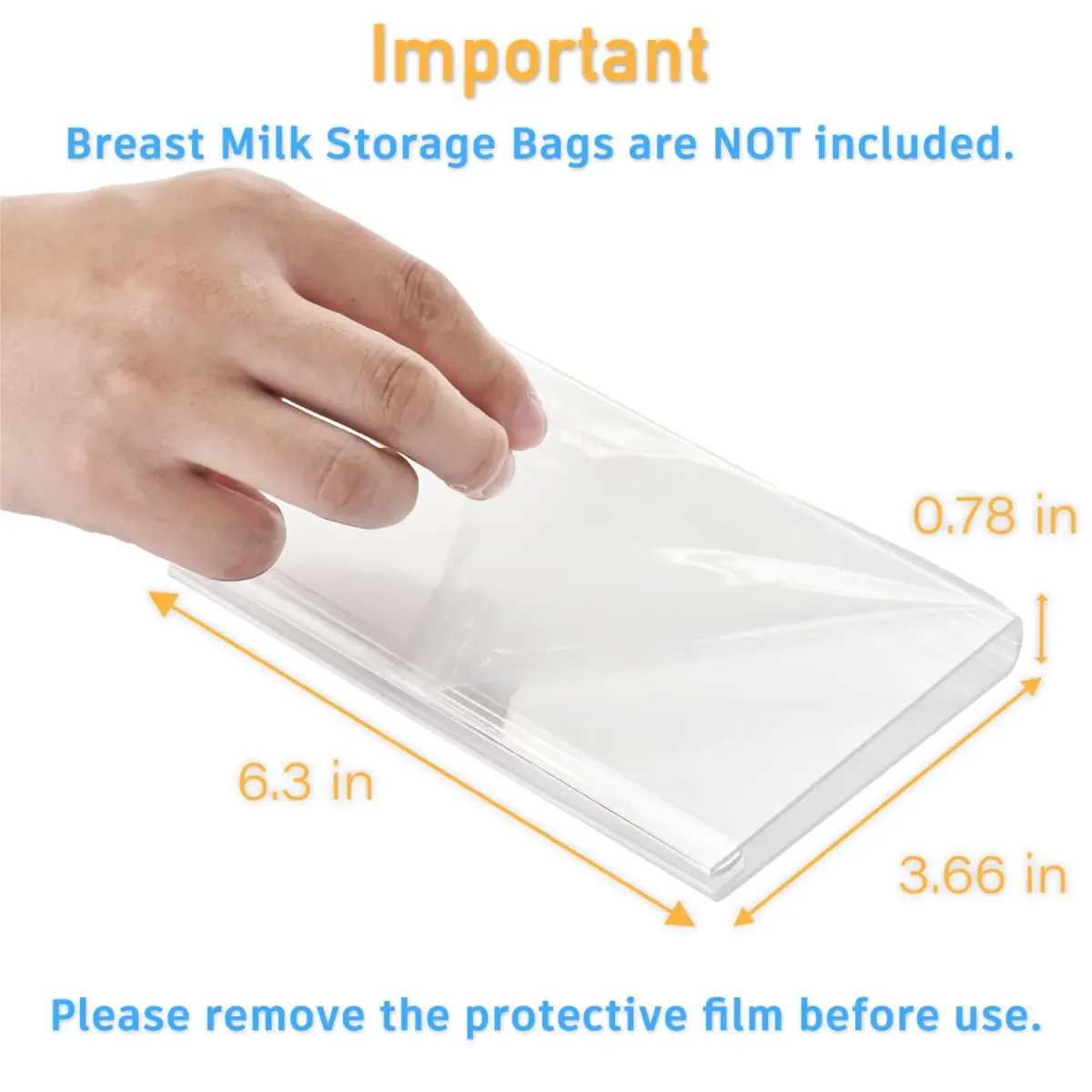 Ugotfeels 6-Pack Freeze Flat Breast Milk Storage Bag Organizer Kit | 16.0cm (6.3in) x 9.3cm (3.66in) x 2.0cm (0.78in) | BPA-Free Acrylic for Space-Saving Freezer Storage - view 2