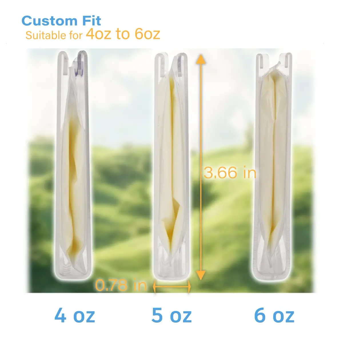 Ugotfeels 6-Pack Freeze Flat Breast Milk Storage Bag Organizer Kit | 16.0cm (6.3in) x 9.3cm (3.66in) x 2.0cm (0.78in) | BPA-Free Acrylic for Space-Saving Freezer Storage - view 4