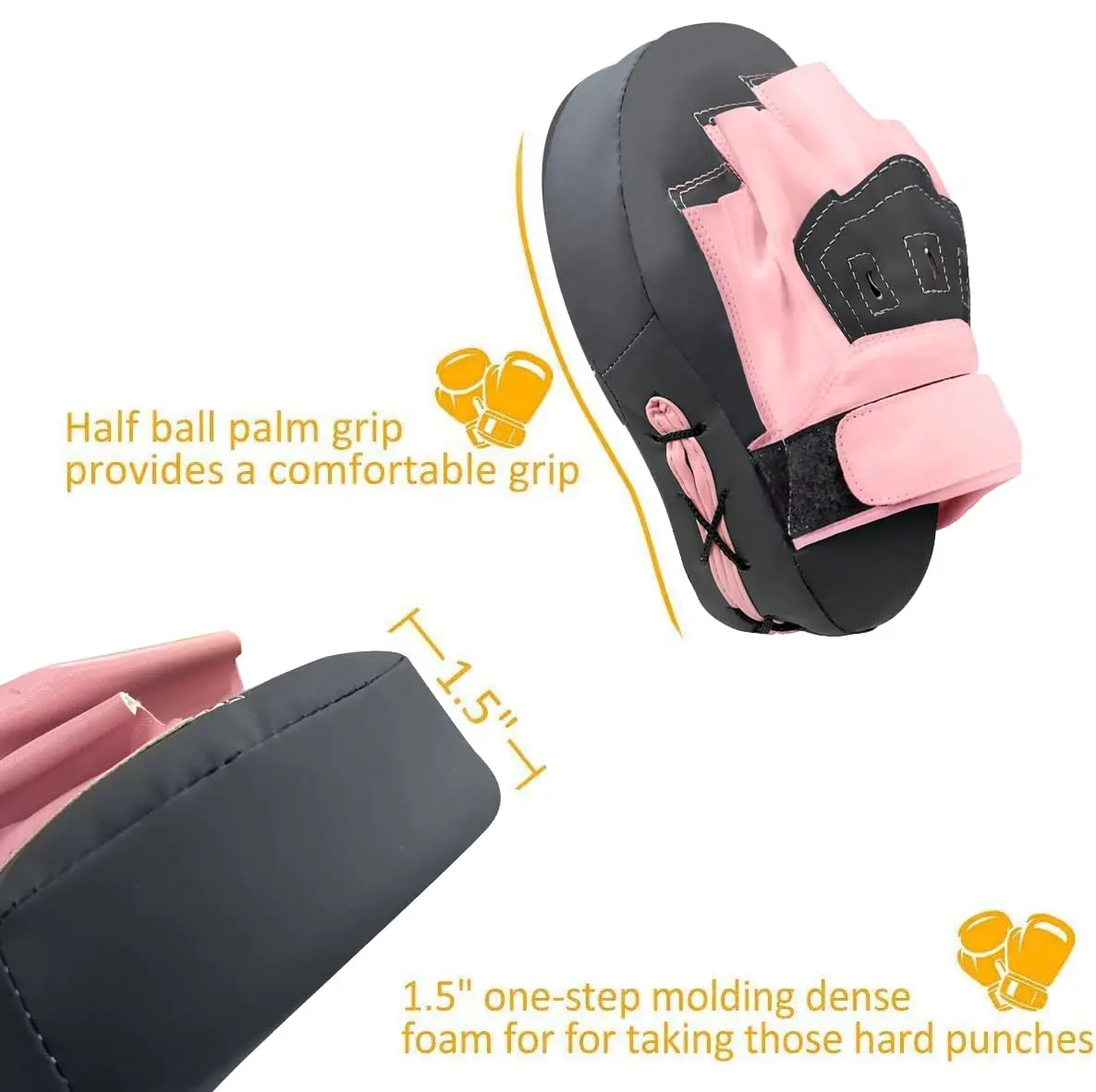 Valleycomfy Boxing Pads Curved Focus Punching Mitts for Men Women | Leather, Shock-Absorbing Padding - view 3