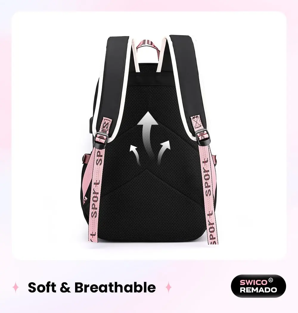 Swico Remado Stray Backpack Large Capacity Laptop Bag Bookbag with Notebook, USB Charging & Headphone Port for STAY Music Fans - view 3