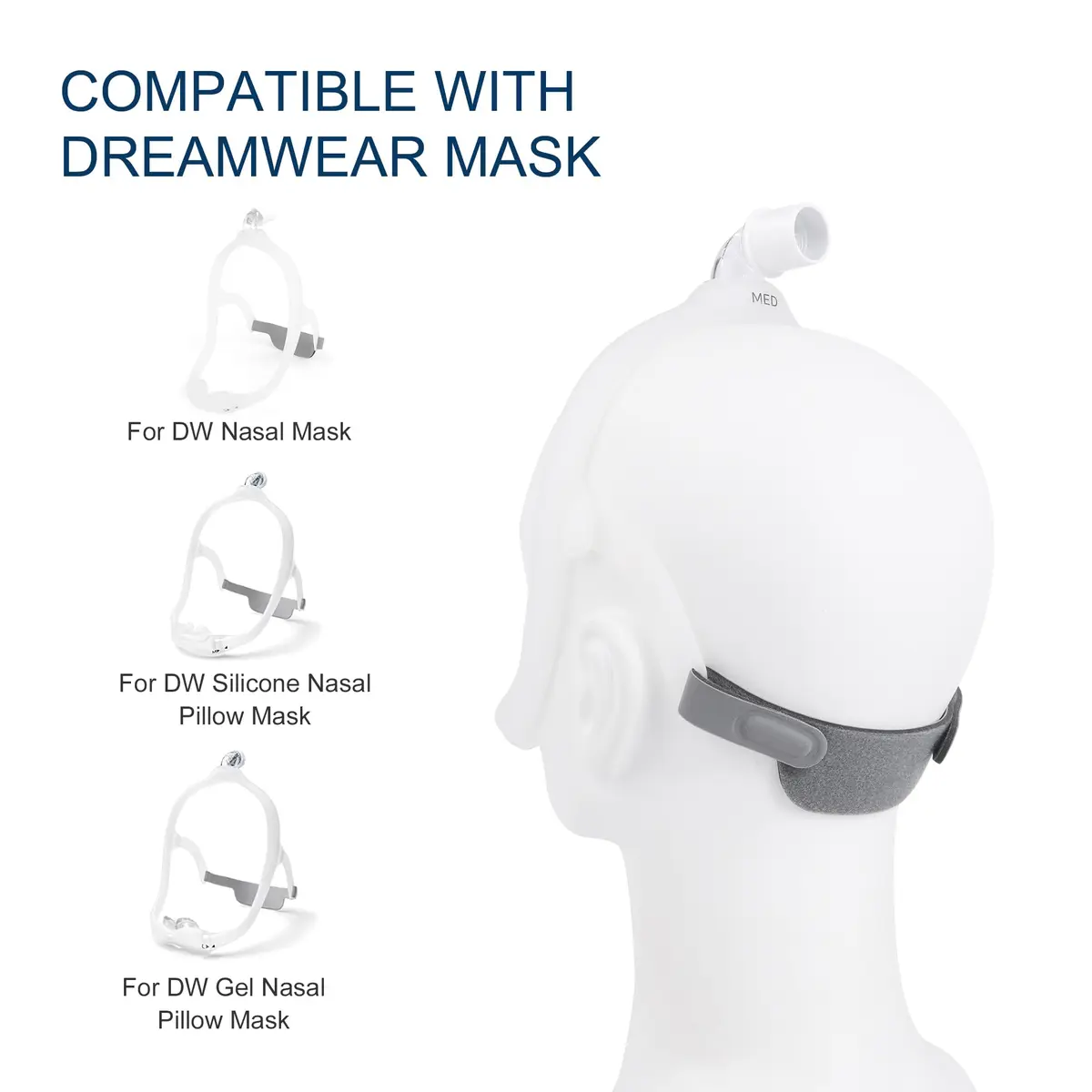 Hecatelly Replacement Headgear Strap for DreamWear Nasal Pillow Mask 2 Pack | Breathable and Adjustable Headband - view 2