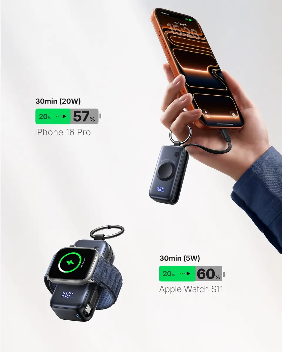 INIU SnapGo Portable Charger 5000mAh | Compact Power Bank for Apple Watch & iPhone - view 5